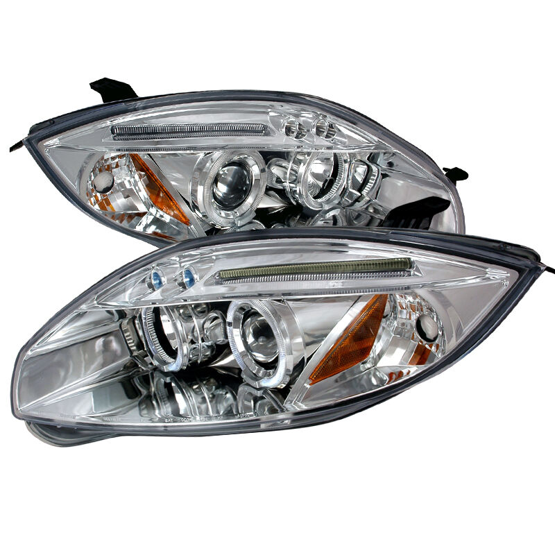 2006-2008 Mitsubishi Eclipse Halo LED Chrome Projector Headlights - 2LHP-ELP06-T