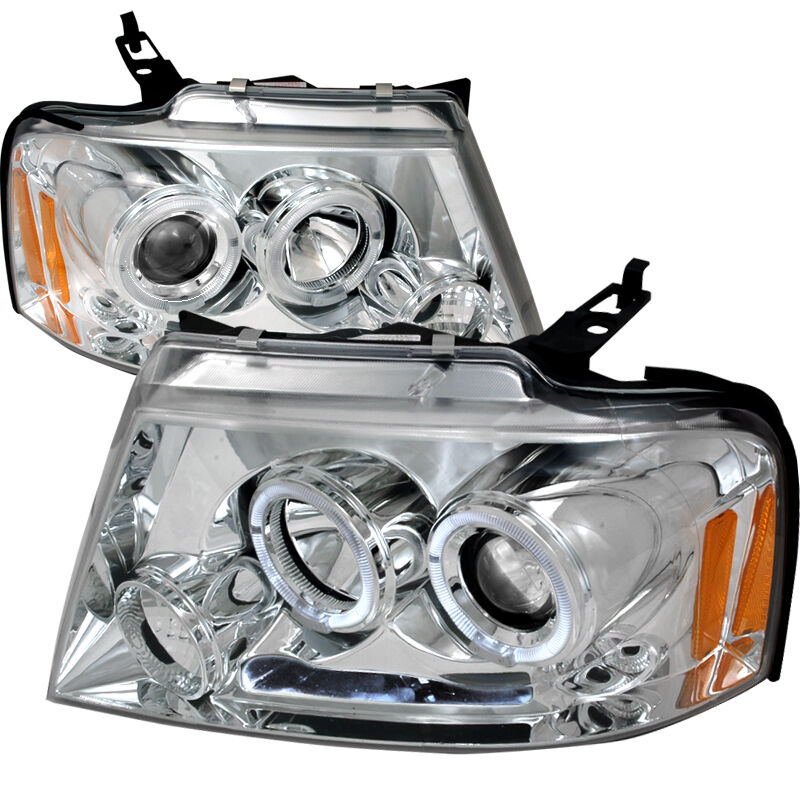 2004-2008 Ford F150 Halo LED Chrome Projector Headlights - 2LHP-F15004-TM