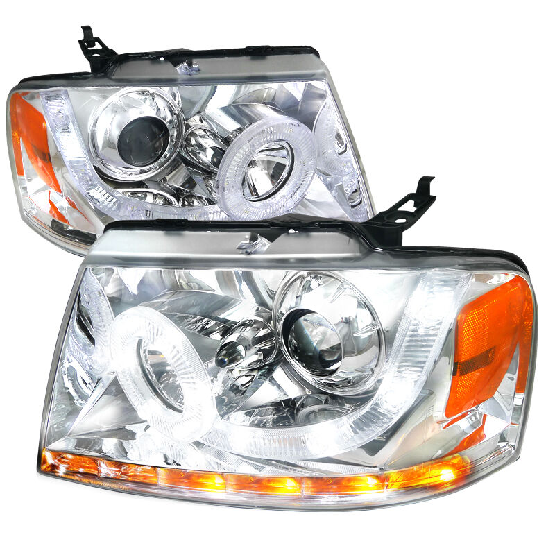 2004-2008 Ford F150 Halo Chrome Projector Headlights - 2LHP-F15004-V2-RS