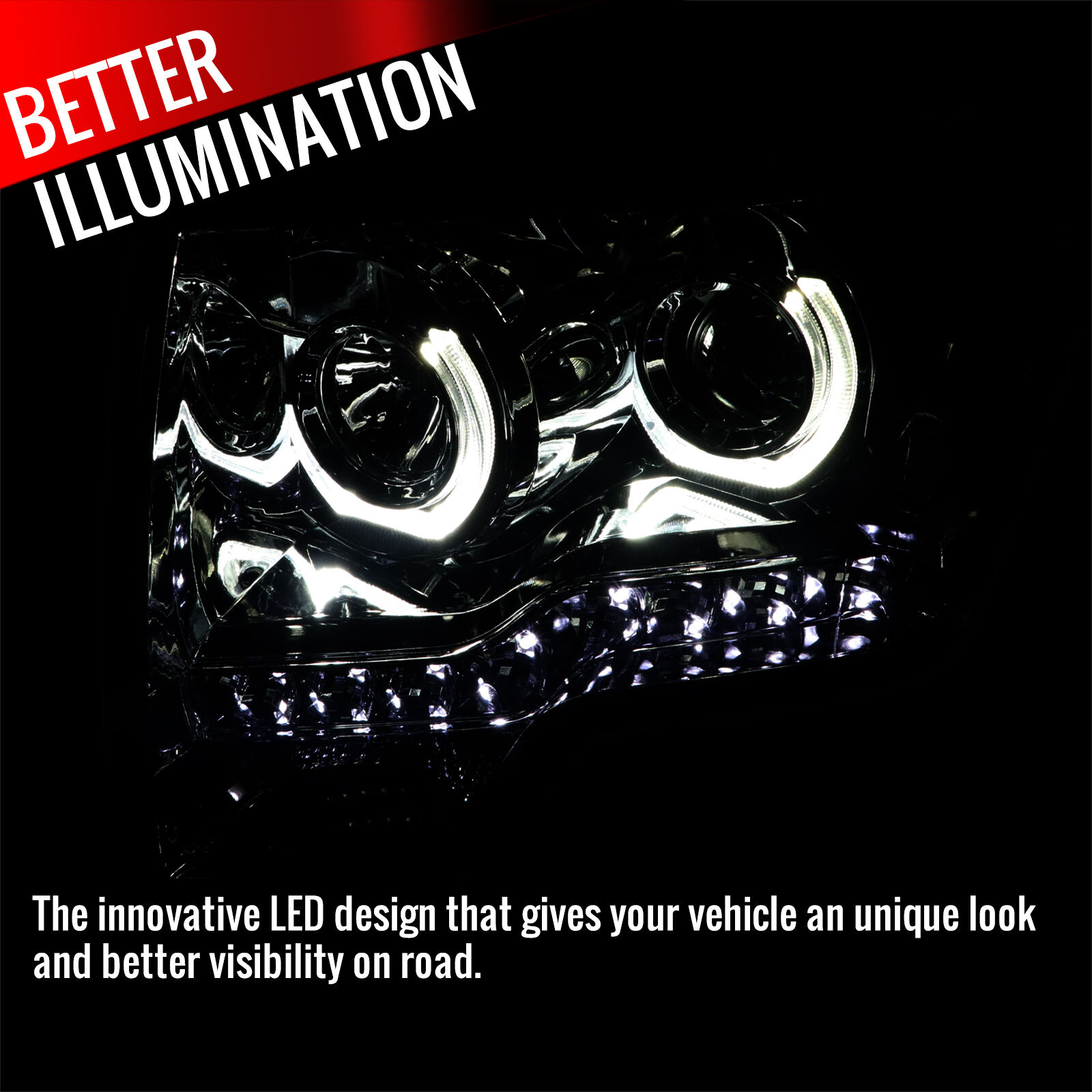 2009-2014 Ford F-150 Gunmetal Headlights