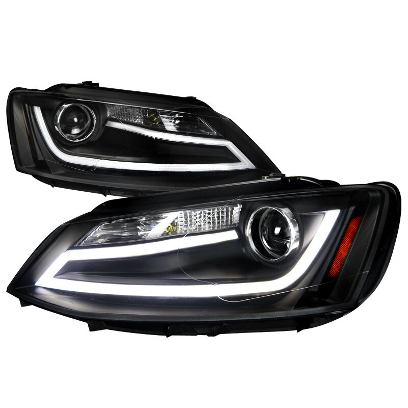 2011-2012 VW Jetta DRL Black Projector Headlights - 2LHP-JET11JM-TM