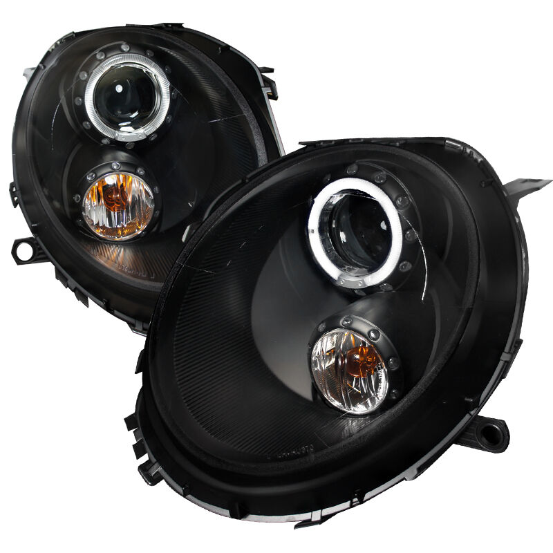 2007-2012 Mini Cooper 2DR Halo Black Projector Headlights - 2LHP-MINI06JM-TM
