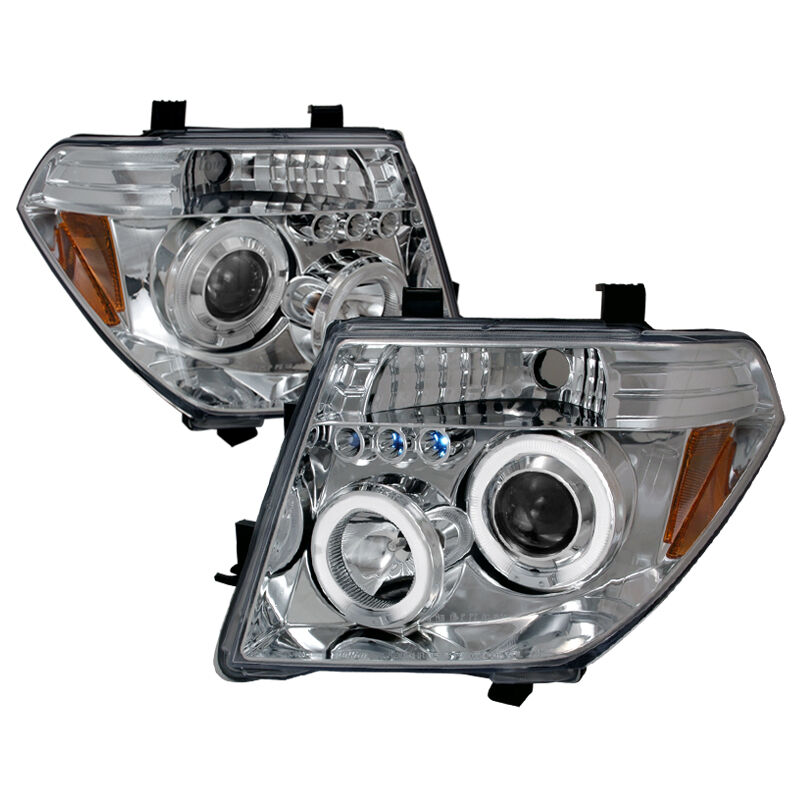 2005-2008 Nissan Frontier Halo LED Chrome Projector Headlights - 2LHP-PATH05-TM