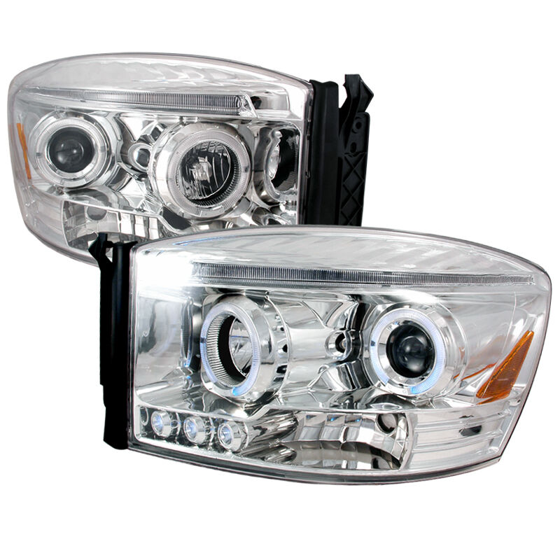 2006-2008 Dodge Ram Halo LED Chrome Projector Headlights - 2LHP-RAM06-TM