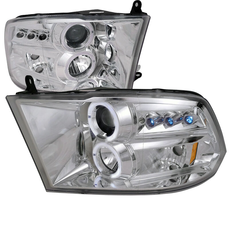 2009-2012 Dodge RAM Halo Chrome Projector Headlights - 2LHP-RAM09-TM