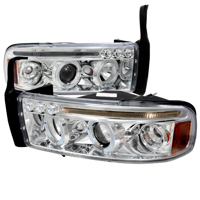 1994-2001 Dodge Ram Halo LED Chrome Projector Headlights - 2LHP-RAM94-TM