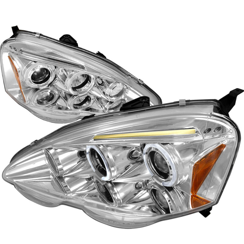 2002-2004 Acura RSX Halo LED Chrome Projector Headlights - 2LHP-RSX02-TM