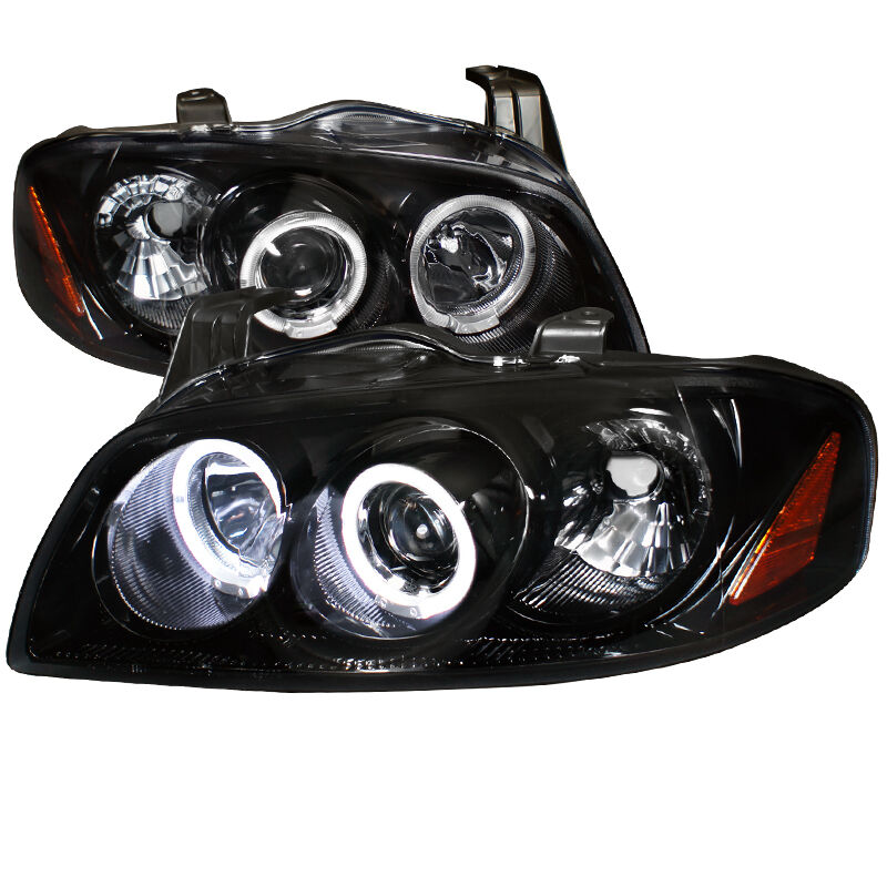 2004-2006 Nissan Sentra Halo Gloss-Black-Smoke Projector Headlights - 2LHP-SEN04