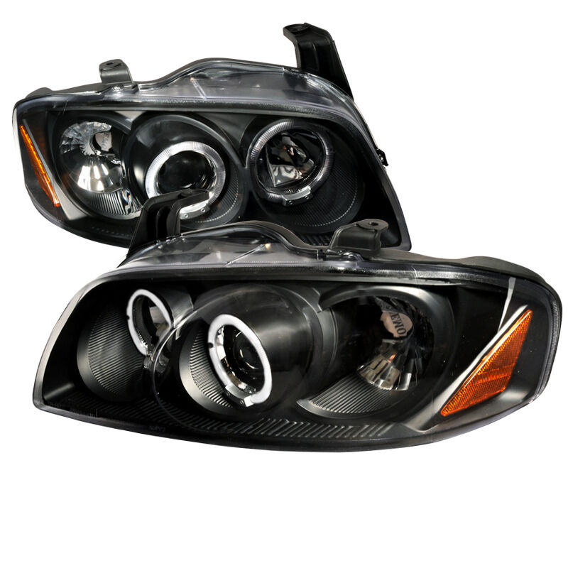2004-2006 Nissan Sentra Halo Black Projector Headlights - 2LHP-SEN04JM-TM