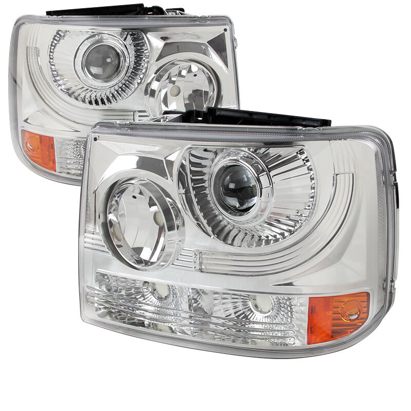 1999-2002 Chevy Silverado Chrome Projector Headlights - 2LHP-SIV991PC-ABM