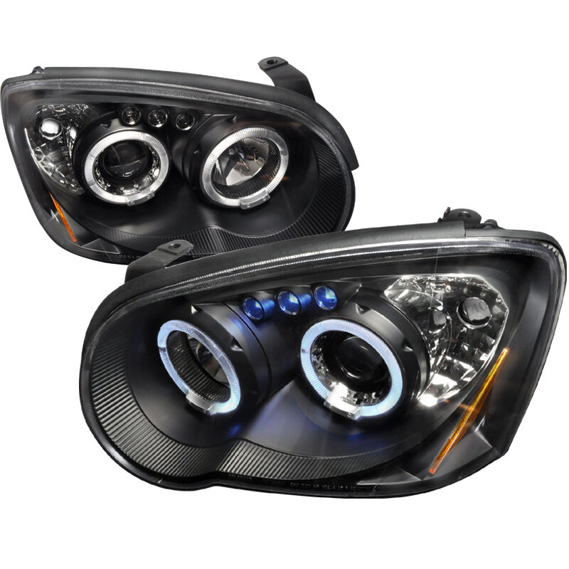 2004-2005 Subaru Impreza Halo LED Black Projector Headlights - 2LHP-WRX05JM-TM