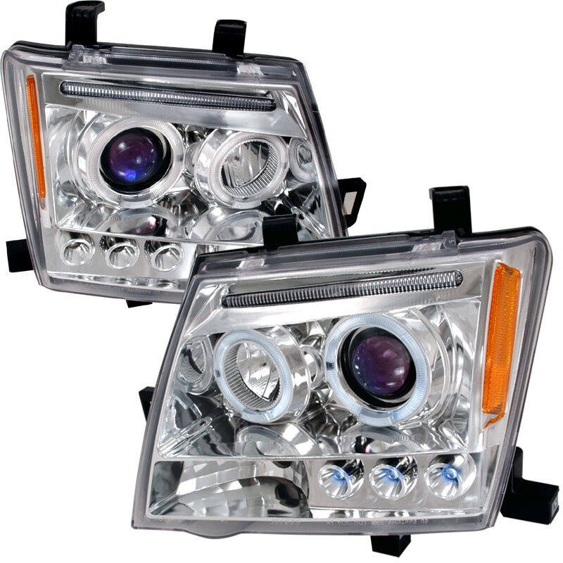 2005-2012 Nissan Xterra Halo LED Chrome Projector Headlights - 2LHP-XTE05-TM