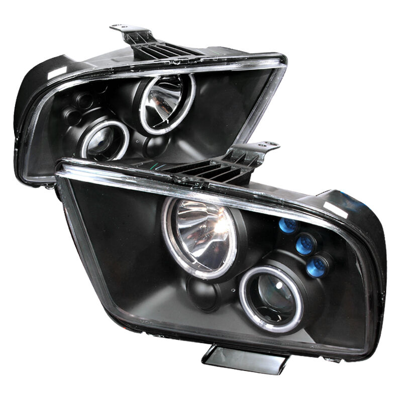 2005-2009 Ford Mustang Black CCFL Halo Projector Headlights - 3LHP-MST05JM-KS