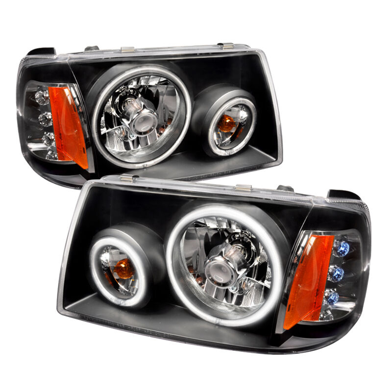 2001-2004 Ford Ranger Black CCFL Halo Euro Headlights-4LH-RAN01JM-KS