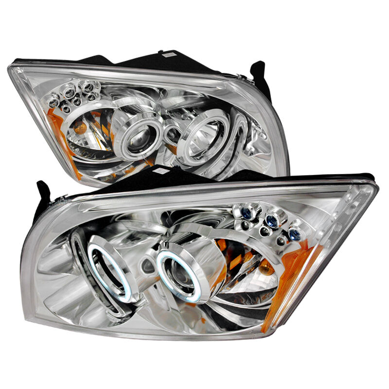 2007-2010 Dodge Caliber Chrome CCFL Halo Projector Headlights - 4LHP-CAL06-KS