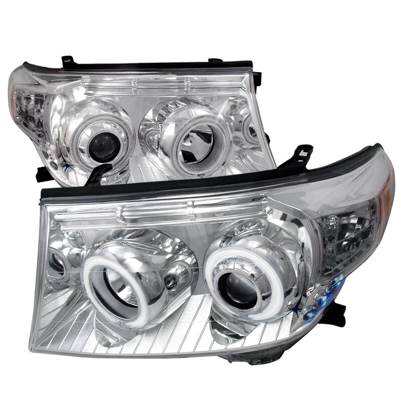 2008-2014 Toyota Land Crusier Chrome CCFL Halo Projector Headlights - 4LHP-LCR08