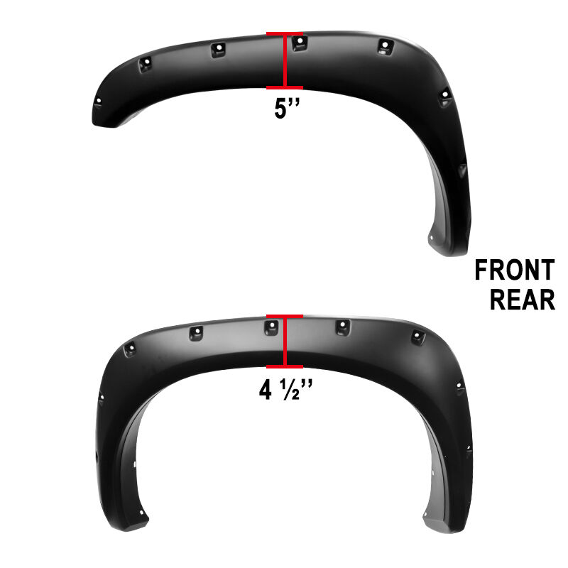 2002-2008 Dodge Ram 1500/2500/3500 Smooth Black Pocket Fender Flares - FDF-RAM02-PK-RS