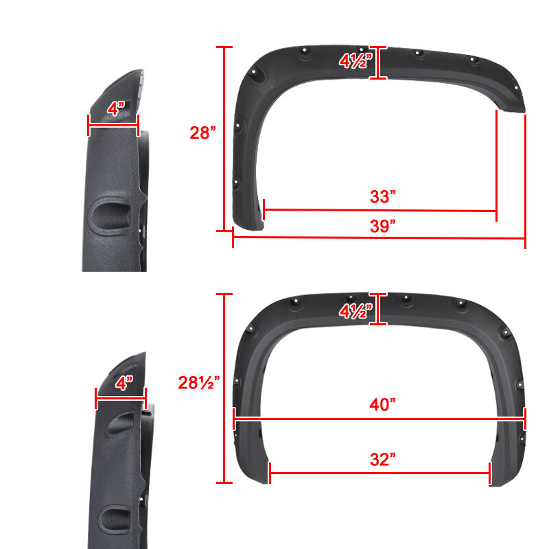 1994-2001 Dodge Ram 1500/2500/3500 Textured Black Pocket Fender Flares