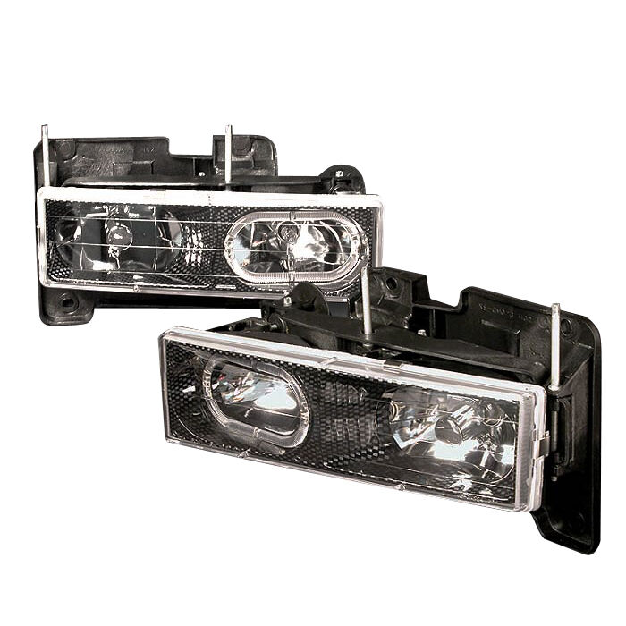 1988-1998 Chevy C10 Carbon Fiber Look Euro Headlights-LH-C1088HCF-KS