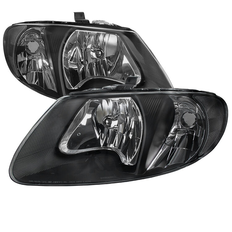 2001-2007 Dodge Caravan Black Euro Headlights-LH-CAR01JM-RS