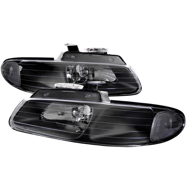 1996-2000 Dodge Caravan Black Euro Headlights-LH-CAR96JM-RS