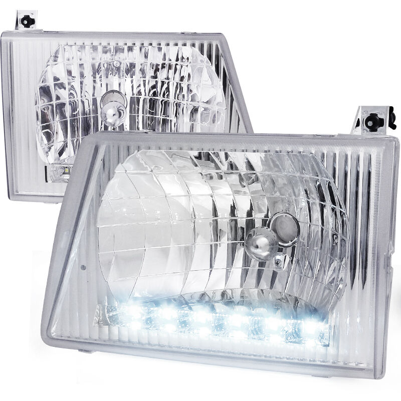 1992-2006 Ford Econoline LED Chrome Euro Headlights-LH-ECON92-RS