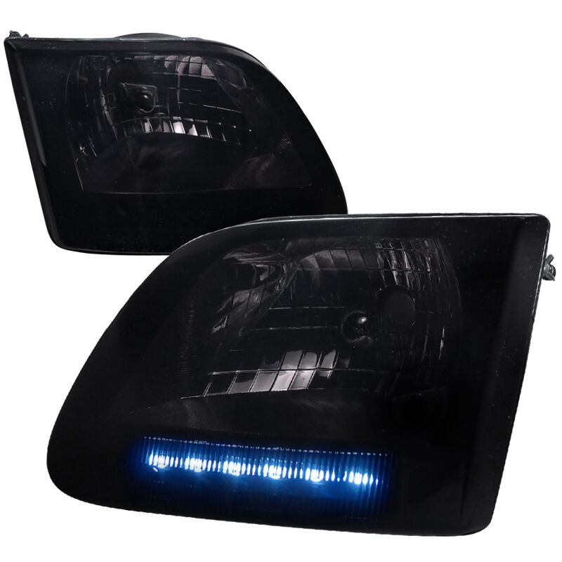 1997-2003 Ford F150 LED Smoke Euro Headlights-LH-F15097G-RS