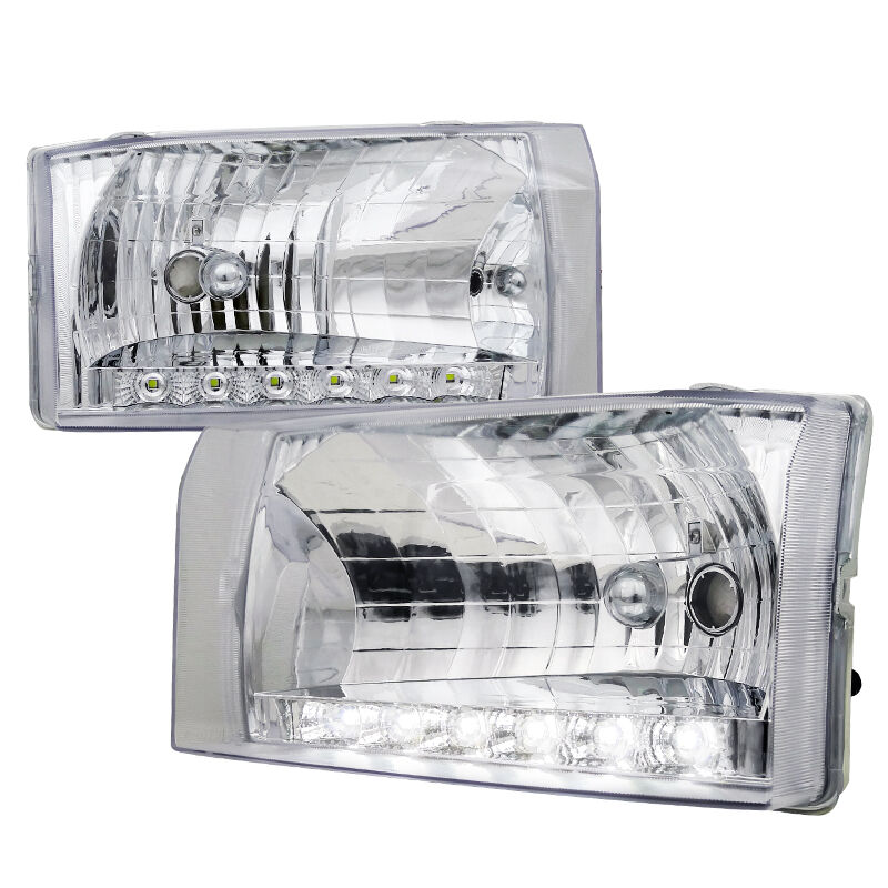 1999-2004 Ford F250/F350 SuperDuty LED Chrome Euro Headlights-LH-F25099-RS