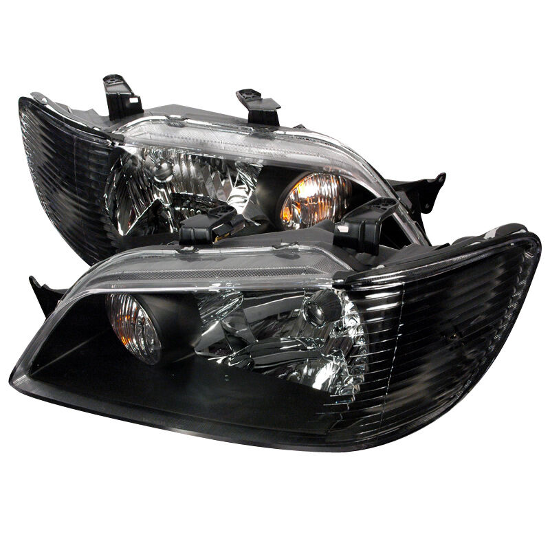 2002-2003 Mitsubishi Lancer Black Euro Headlights-LH-LAN02JM-KS