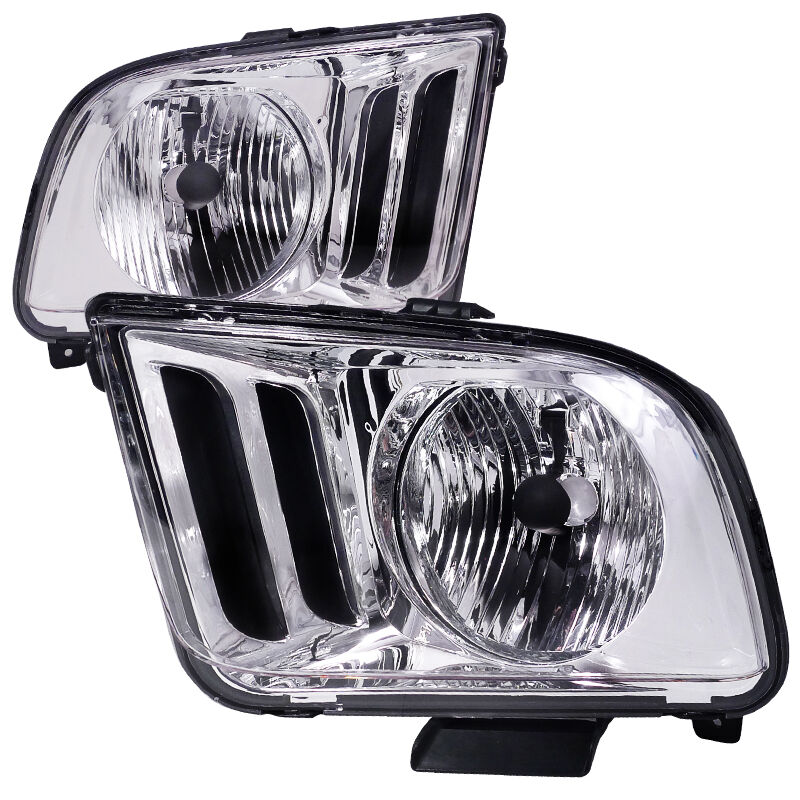 2005-2009 Ford Mustang Chrome Euro Headlights-LH-MST05-RS