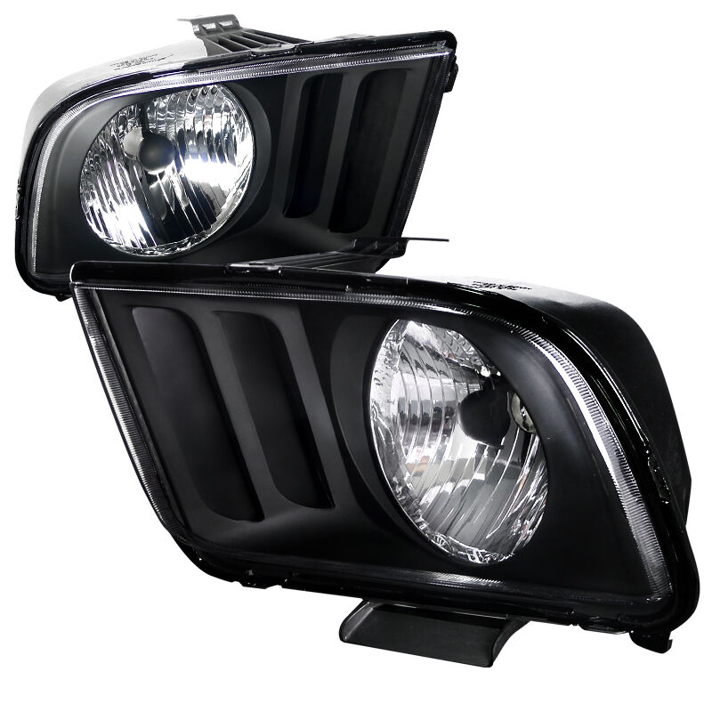 2005-2009 Ford Mustang Black Euro Headlights-LH-MST05JM-RS