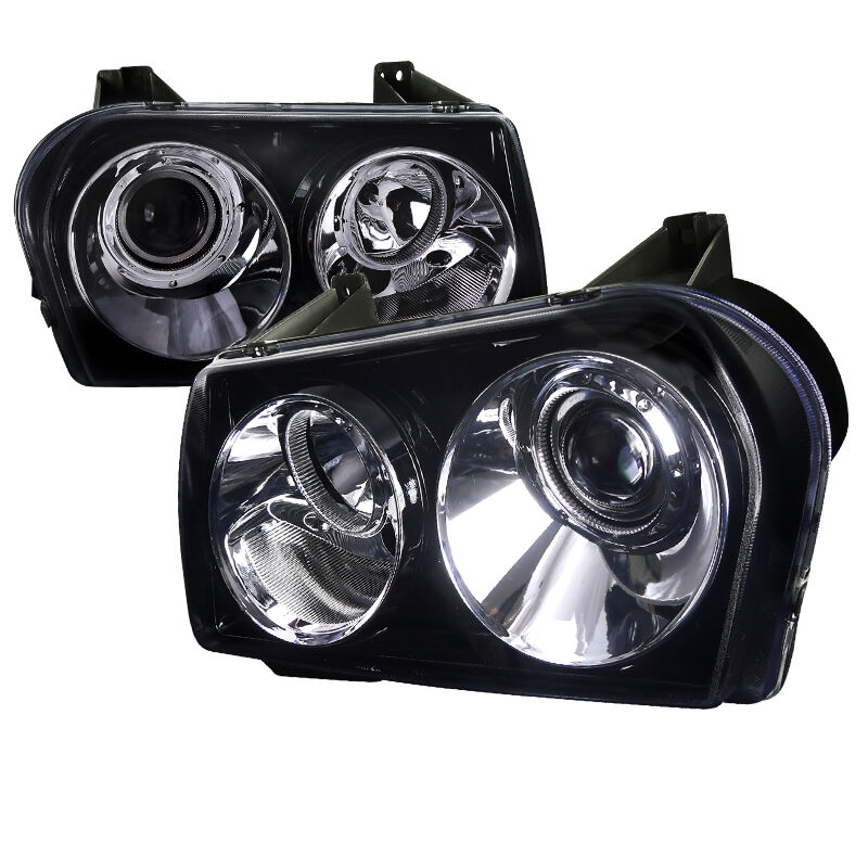 2005-2010 Chrysler 300 Gloss-Black-Smoke Projector Headlights - LHP-30005G-T
