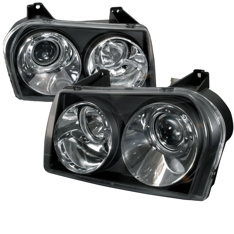 2005-2010 Chrysler 300 Black Projector Headlights - LHP-30005JM-TM