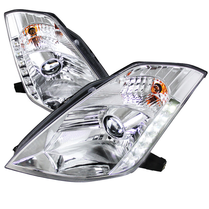 2003-2005 Nissan 350z Chrome Projector Headlights HID Only - LHP-350Z03-RS