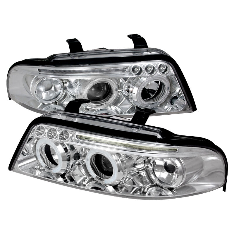 2000-2001 Audi A4 Halo LED Chrome Projector Headlights - LHP-A400-TM