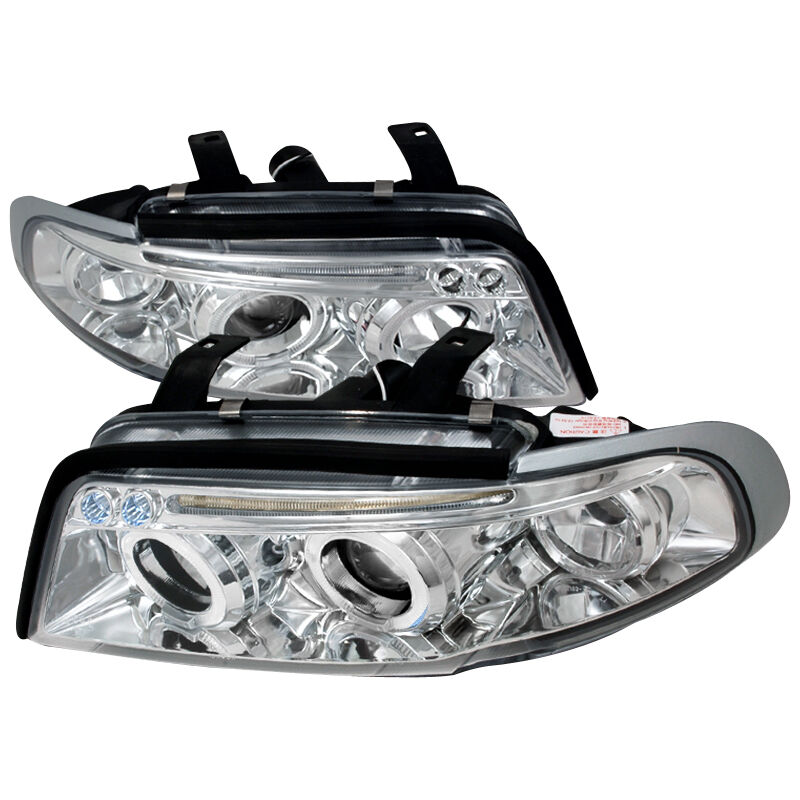 1996-1999 Audi A4 Halo LED Chrome Projector Headlights - LHP-A496-TM