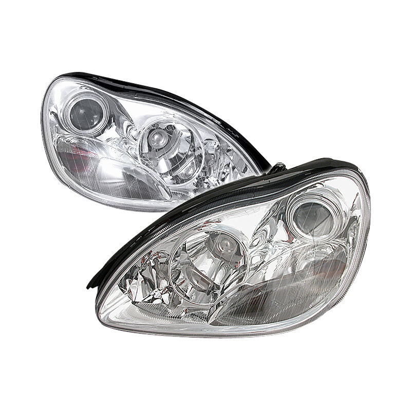 2000-2003 Mercedes W220 Chrome Halo Projector Headlights - LHP-BW22000-KS
