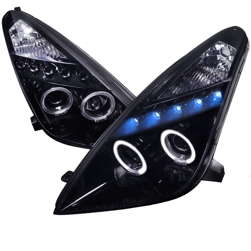 2000-2005 Toyota Celica Halo Gloss-Black-Smoke Projector Headlights - LHP-CEL00G