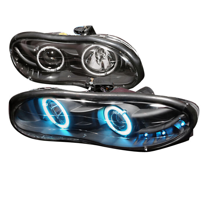 1998-2002 Chevy Camaro Black Halo Projector Headlights - LHP-CMR98HJM-KS