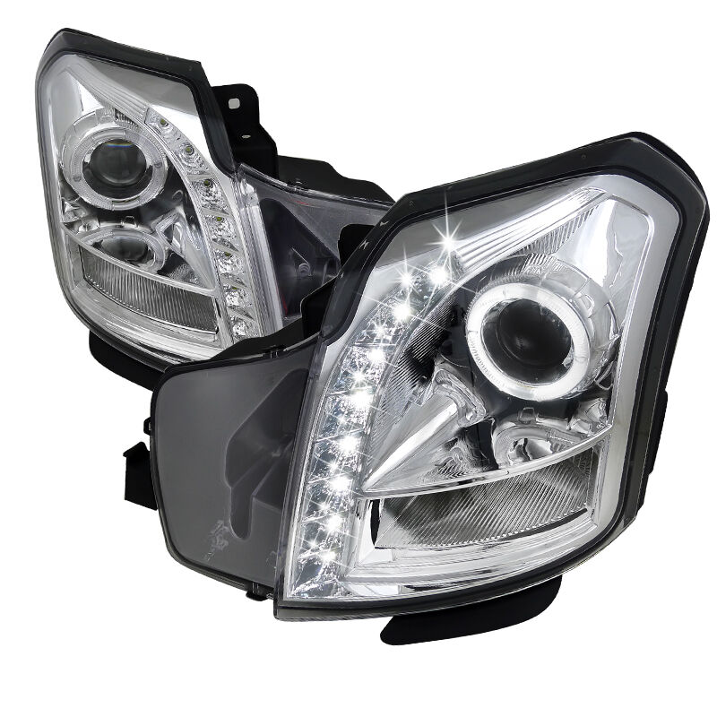 2003-2007 Cadillac CTS Halo Chrome Projector Headlights - LHP-CTS03-RS