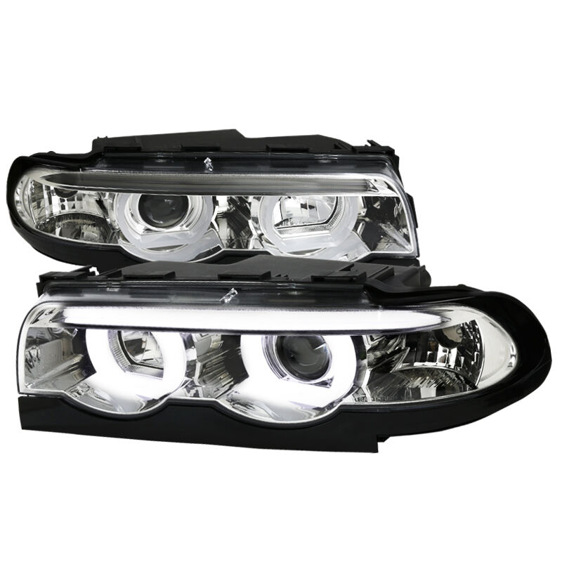 1995-2001 BMW E38 7-Series Chrome Halo Projector Headlights - LHP-E3895-TM