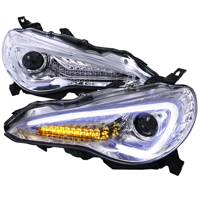2012-2014 Scion FRS LED DRL Chrome Projector Headlights - LHP-FRS12-TM