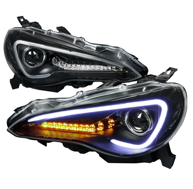 2012-2014 Scion FRS Halo LED Black Projector Headlights - LHP-FRS12JM-TM