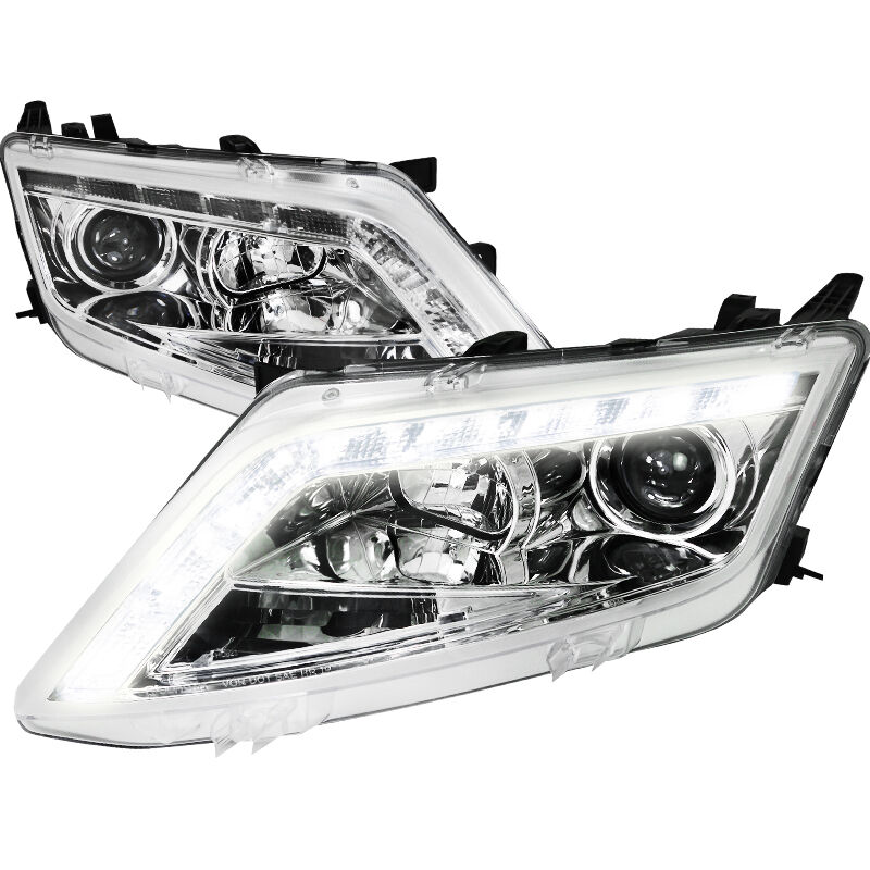 2010-2012 Ford Fusion LED DRL Chrome Projector Headlights - LHP-FUS10-TM