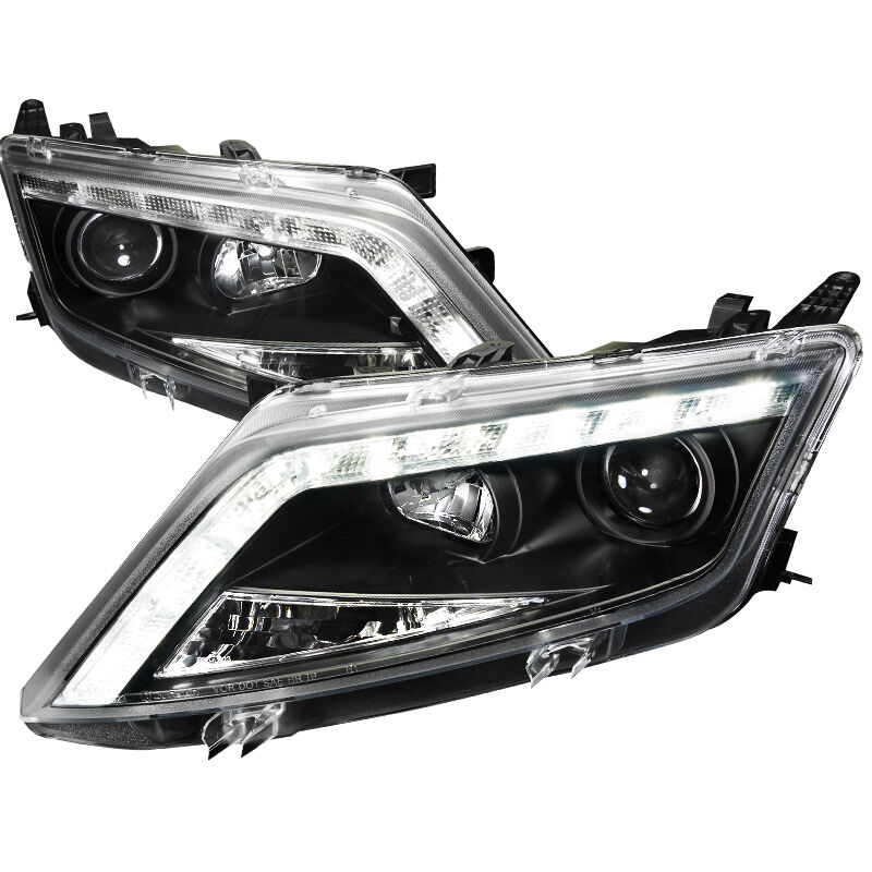 2010-2012 Ford Fusion LED DRL Black Projector Headlights - LHP-FUS10JM-TM