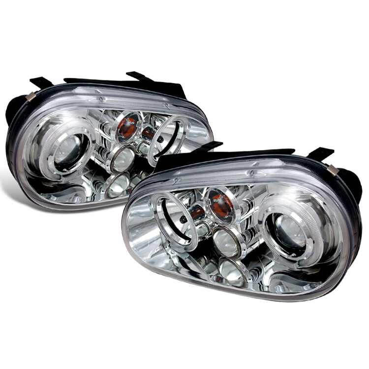 1999-2005 VW Golf Halo LED Chrome Projector Headlights - LHP-GLF99-TM