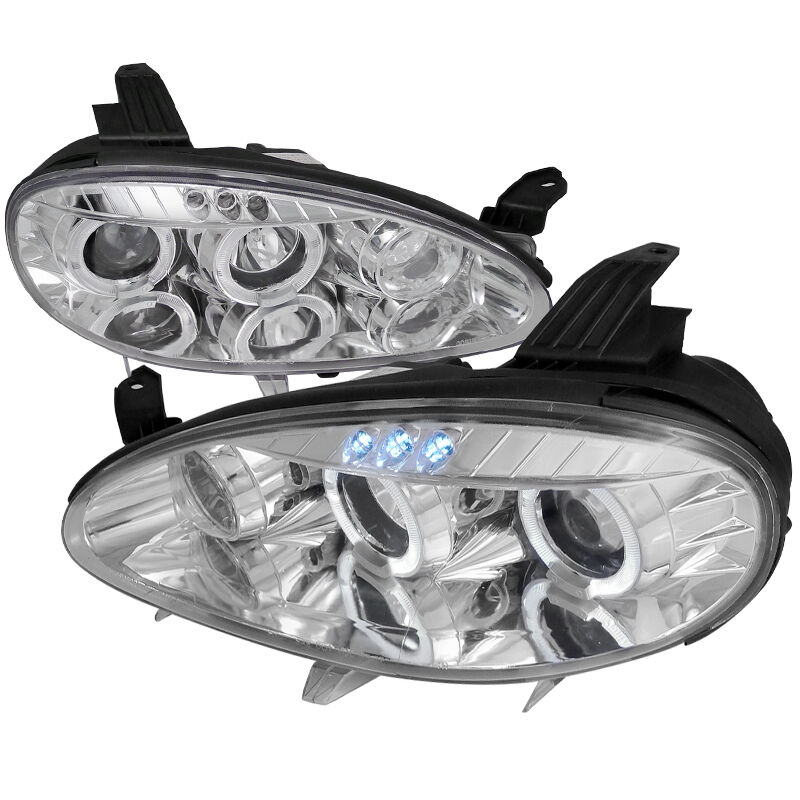 2001-2005 Mazda MX5 Halo LED Chrome Projector Headlights - LHP-MX501-TM