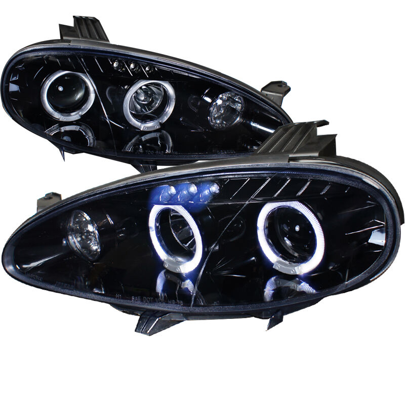 2001-2005 Mazda MX5 Halo Gloss-Black-Smoke Projector Headlights - LHP-MX501G-TM