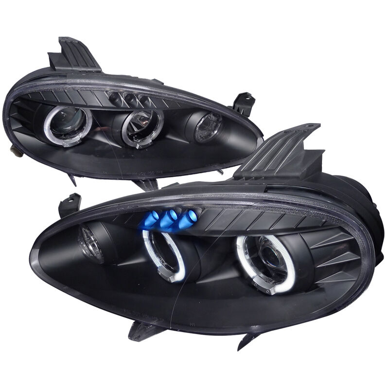 2001-2005 Mazda MX5 Halo LED Black Projector Headlights - LHP-MX501JM-TM
