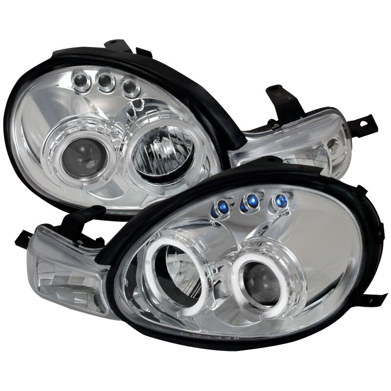 2000-2002 Dodge Neon Halo LED Chrome Projector Headlights - LHP-NEO00-TM